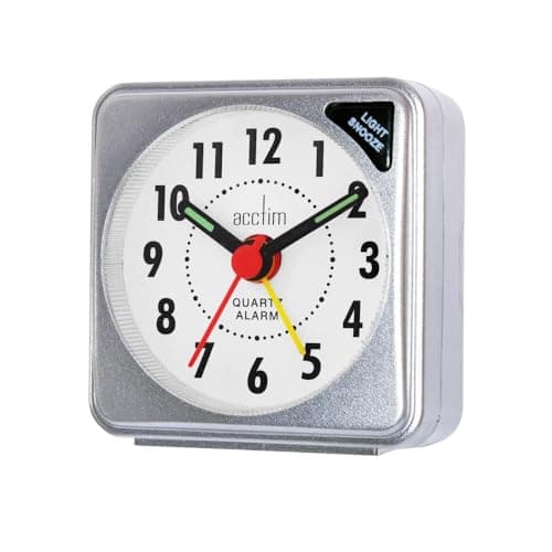 Image of Acctim "Ingot Travel Alarm Clock, Silver, Mini