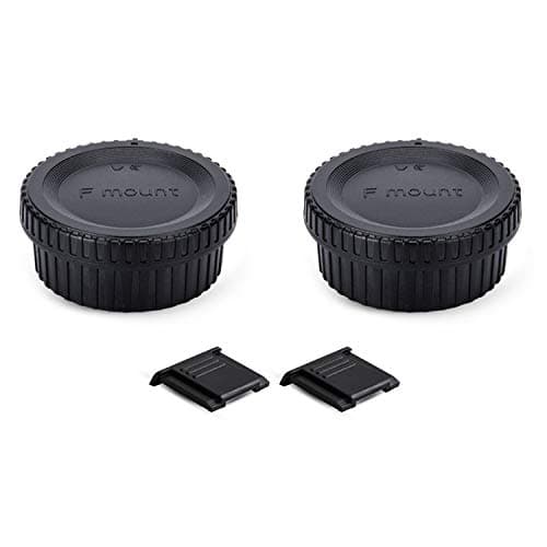 Image of 2 Pack F Mount Body Cap Cover & Rear Lens Cap for Nikon D3500 D3400 D3300 D3200 D5000 D5100 D5200 D5300 D5500 D5600 D7000 D7100 D7200 D7500 D850 D800 D810 D780 D750 D610 D500 D600 D5 D4 D3 and More