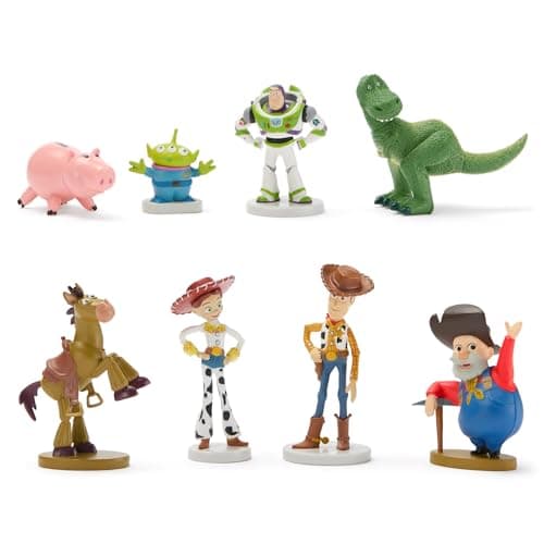 Image of Disney Store Official Toy Story (Pixar) Figure Set, 8 Toys Including Buzz Lightyear, Woody, Jessie, Bullseye, Rex, Hamm, Alien, & Stinky Pete, Suitable for Age 3+