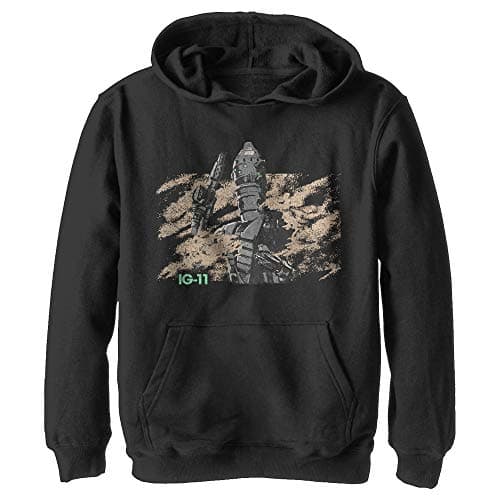 Image of STAR WARS Boys' Ig11 Droid Hooded Sweatshirt, Black, XL