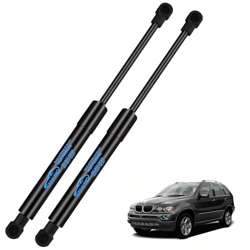 Image of Koaudb 2X Front Bonnet Gas Struts for BMW X5 E53 All Engine SUV 2000 2001 2002 2003 2004 2005 2006 Car Bonnet Struts Gas Springs Lift Support Front Hood Strut Replace #51238402551