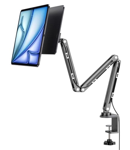 Image of KU XIU Magnetic Wireless Charging Stand for iPad Pro/Air 11'' M2, Aluminum Alloy iPad Holder for Desk, 360° Adjustable Foldable Arm Mount for iPad Pro 11'' 1st/2nd/3rd/4th, Air 10.9'' 4/5th