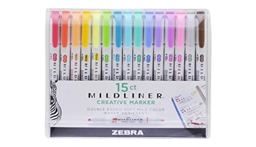 Image of Zebra Mildliner - Double Ended Highlighters - 15 Pack