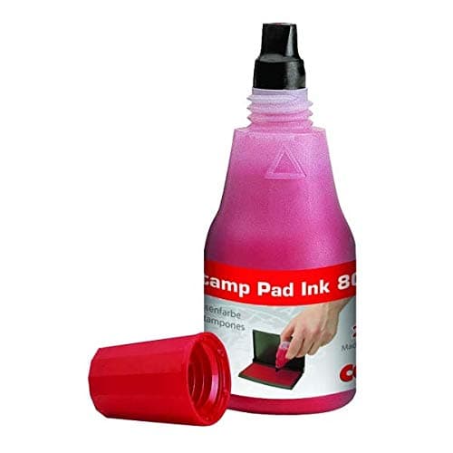 Image of COLOP 801 Stamp Pad Ink 25ml Red 801RD + Free FINCHLEY Pen