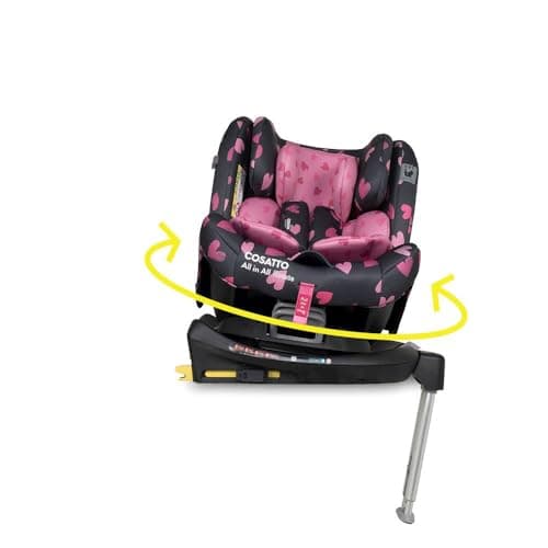 Image of Cosatto All in All Rotate 360° Swivel Spin Car Seat - Group 0+123, 0-36 kg, 0-12years, ISOFIX, ERF, Anti-Escape (Charcoal Lighthearted)