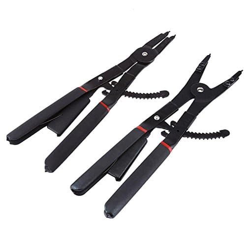 Image of Circlip Pliers Set,Heavy Duty 2pcs Circlip-Snap Plier Set 16" 4 Different Interchangeable Angel Tips Universal Snap Pliers Tool Set Retaining with Replacement Tips for Automotive,Mowers