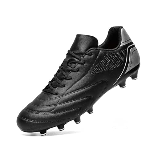 Image of HaloTeam Football Boots Men's Outdoor Spike Cleats Soccer Shoes Professional Athletics Trainers Sneakers Teenager Football Shoes,Black,7.5 UK