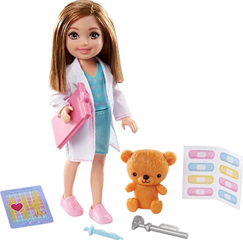 Image of Barbie Playset with Brunette Chelsea Can Be Doctor Doll & Accessories Including Clipboard, Medical Tools & Bandage Stickers, GTN88