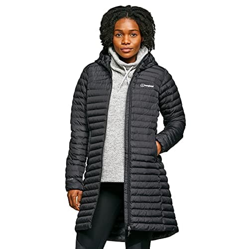 Image of Berghaus Women's Talmine Long Jacket, Insulated & Water Repellent Winter Coat, Outdoors, Trekking, Hiking and Walking Clothing (UK, Numeric, 12, Regular, Regular, Black)