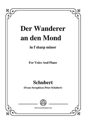 Image of Schubert-Der Wanderer an den Mond,Op.80,in f sharp minor,for Voice&Piano (French Edition)