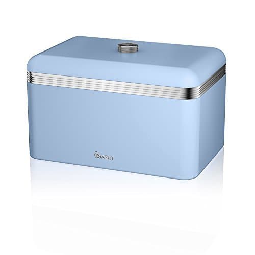 Image of Swan Products Retro Bread Bin, Blue by Swan Products
