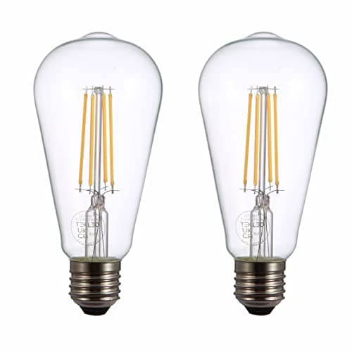 Image of TEKLED® ST64 Filament Vintage DIMMABLE LED Bulbs | E27 Edison Screw | Energy Saving 6.5W Light Bulb 60W Equivalent | Clear 2700K 806LM | 2-Pack | Warm White