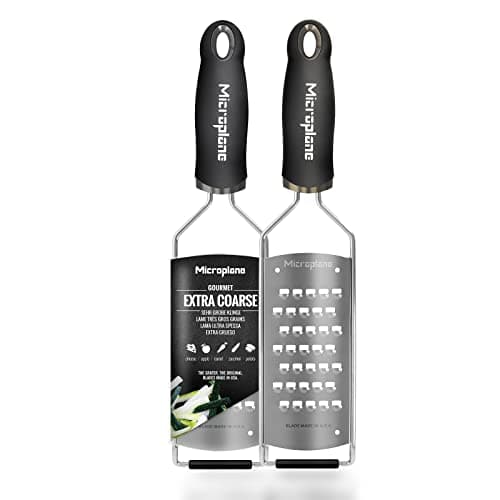 Image of Microplane Kitchen Grater Extra coarse for Potato, Zucchini, Carrot, Apple, Cabbage and Cheese with Stainless Steel Blade - Made in USA