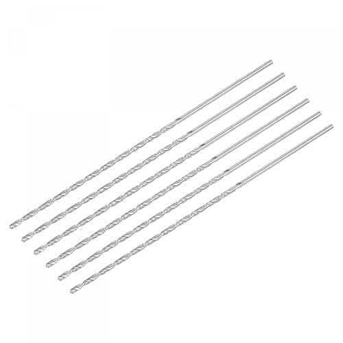 Image of sourcing map HSS(High Speed Steel) Extra Long Twist Drill Bits, 2.5mm Drill Diameter 160mm Length for Hardened Metal Woodwork Plastic Aluminum Alloy 6 Pcs