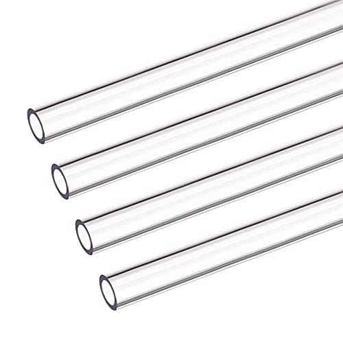 Image of sourcing map PETG Tubing Hard Tube 8mm ID, 12mm OD, 0.5m/20inch Length, Clear for PC Water-Cooling System 4pcs