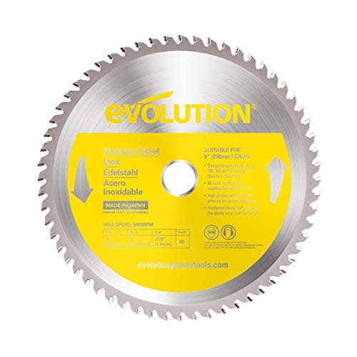 Image of Evolution Power Tools 230BLADESS Stainless Steel Cutting Saw Blade, 9-Inch x 60-Tooth