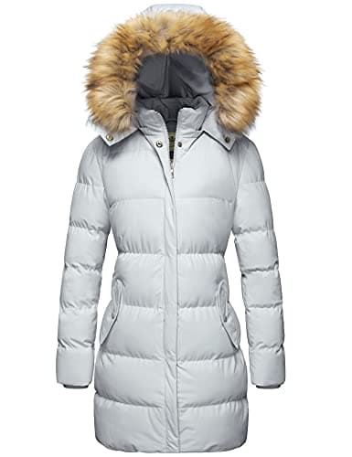 Image of WenVen Women's Winter Thicken Puffer Coat Warm Jacket with Faux Fur Removable Hood L