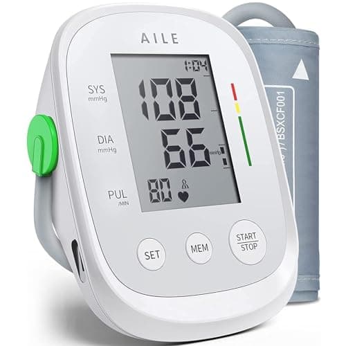 Image of AILE Blood Pressure Monitors, Blood Pressure Machine Upper Arm Large Cuff(8.7"-16.5"), High Automatic BP Monitor Blood Pressure for Home Use, Manual Arm BP Machine, 2 * 99 Memory (White)