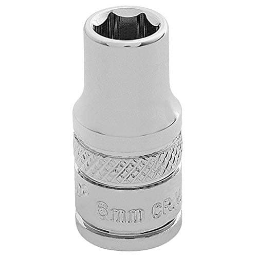 Image of Draper 32453 1/4" Square Drive Polished Chrome Metric Socket, 6 mm Size , Blue