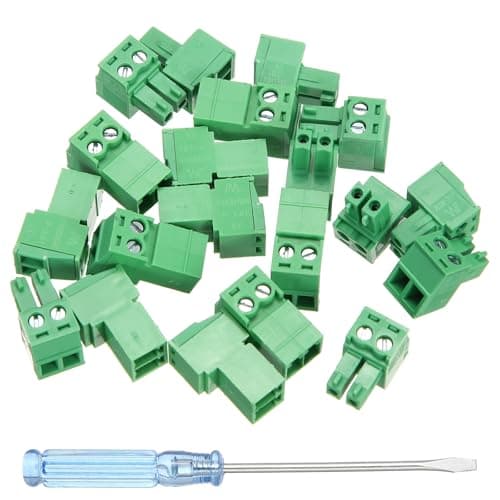 Image of sourcing map 10 Pcs 2 Pin 3.81mm Pitch PCB Mount Screw Terminal Block Connector Plug Socket Panel Mount Pluggable Type Connector 300V 8A for 28-16AWG Cable for Electronic Device Chip