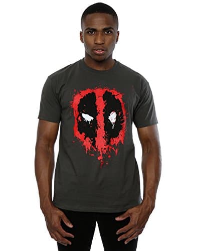 Image of Marvel Men's Deadpool Splat Face T-Shirt XXX-Large Light Graphite