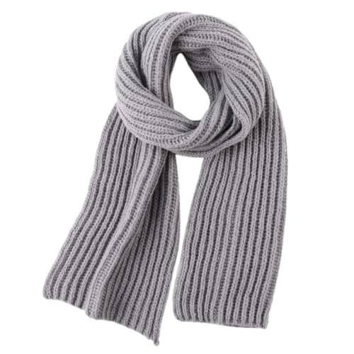 Image of Pesaat Women Long Scarf Warm Shawl for Ladies and Men Chunky Cable Knitted Scarf (Gray)