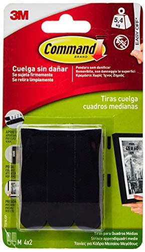 Image of Command 17201BLK Pack of 4 Strips for Medium-Sized Pictures, Black