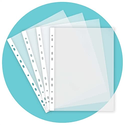 Image of Triplast 50 x A4 Punched Pockets - Transparent & Top Opening for Easy Access - Poly File Pockets & Clear Plastic Sleeves for Organising Letters & Documents in Lever Arch Files, Ring Binders, etc