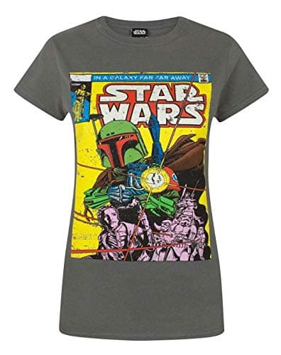 Image of Star Wars Boba Fett Comic Women's T-Shirt Charcoal