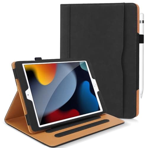 Image of DAORANGE for iPad 9th / 8th / 7th Generation Case (10.2-Inch, 2021/2020/2019 Model), PU-Leather Folio Cover with Pencil Holder, Auto Sleep/Wake & Multiple Angles for iPad 9/8/7 (Black)
