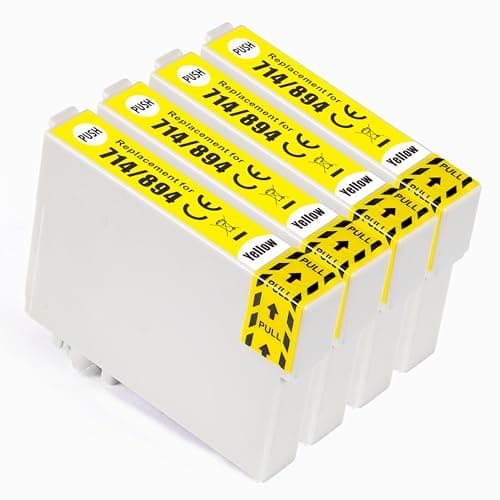 Image of Go Inks Compatible T0714 Yellow Ink Cartridge - 4 Pack replacement for Epson Stylus Printers - 13.5ml - 4x Yellow