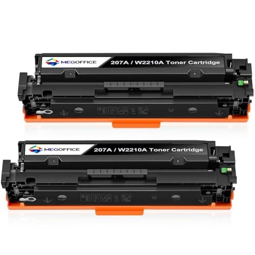 Image of MEGOFFICE 207A Toner Black (With Chip) Compatible for HP W2210A 207A 207X Toner for Color LaserJet Pro MFP M283fdw M283fdn M282nw M255dw M255nw(2 Black)