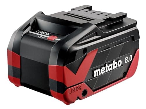 Image of metabo 624975000 LiHDX Battery Pack 18 V 8.0 Ah - High Performance Battery with Tabless Technology, Long Runtime, Fast Charging - Compatible with 18 V CAS Devices - Ideal for Extreme Applications