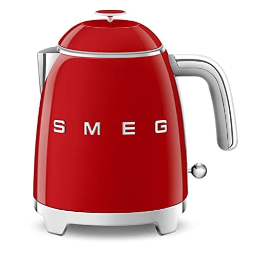 Image of Smeg KLF05RDUK 0.8L Mini Kettle, Retro 50's Style, Anti-Slip Base, Auto Shut Off, 1400W, Red