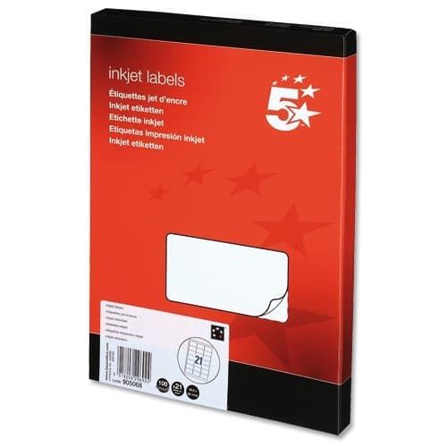 Image of 3 x Addressing Labels Inkjet 21 per Sheet 63.5x38.1mm White [2100 Labels]