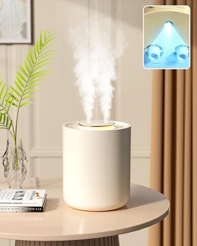 Image of Air Humidifier for Bedroom with UV Germicidal Lamp, 1500ML Humidifier for Bedroom Baby with Night Light, 1800mAh Rechargeable Car Humidifiers,Mini Humidifier for Plants with 9H Auto Shut-Off