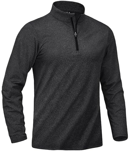 Image of KEFITEVD Sweatshirts for Men UK Long Sleeve Sports Top Fleece Lining Half Zip Pullover Tactical Shirt,Black,3XL