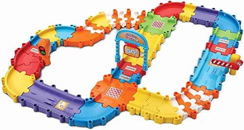 Image of VTech Toot-Toot Drivers Track Set, First Kid's Car Set, Cars for Boys and Girls, Suitable for Kids Aged 1 to 5 Years Old, Multicolor, Box size: 30 x 24.1 x 13.3 cm