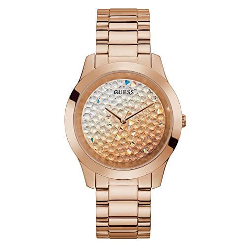 Image of GUESS 42mm Stainless Steel Watch with Crystal Dial, Rose Gold-Tone, One Size, GW0020L3