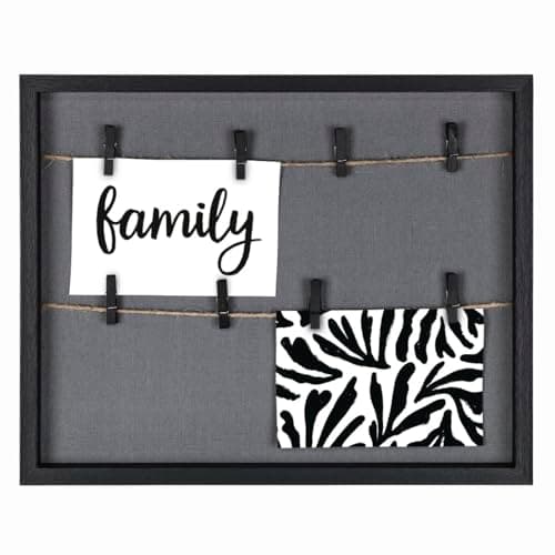 Image of Hama Photo Frame with Cord and Clips 29.5 x 36.5 cm (Picture Frame for Hanging Landscape, Perfect for Money Gift, Wedding, Baptism, Birthday Decoration) Black