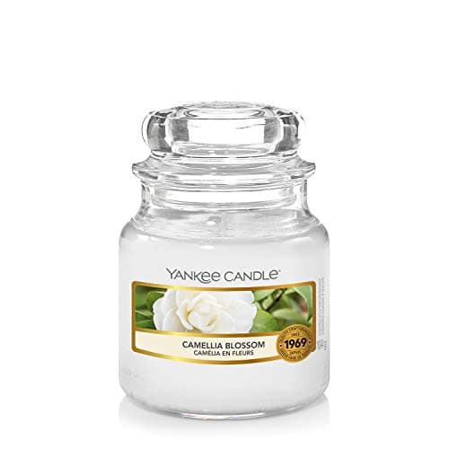 Image of Yankee Candle Small Jar Candle | Camellia Blossom Scented Candle | Up to 30 Hours Burn Time | Garden Hideaway Collection