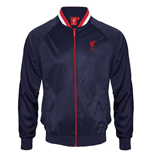 Image of Liverpool FC Official Football Gift Mens Retro Track Top Jacket Navy 3XL