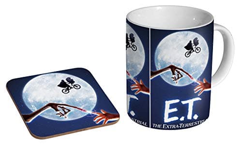 Image of E.T. The Extra-Terrestrial Poster Ceramic Coffee Mug + Coaster Gift Set …