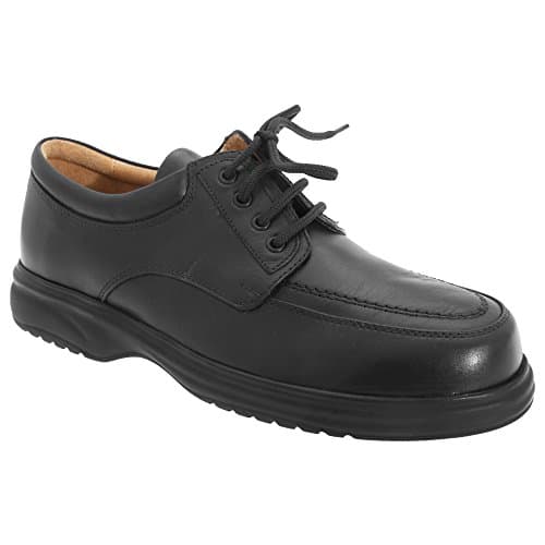 Image of Roamers Mens Superlite Wide Fit Mudguard Tie Leather Shoes (7 UK) (Black)