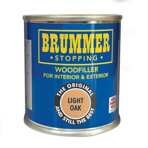 Image of Brummer Wood Filler Light Oak 250g – 2 Sizes & Assorted Shades | Ideal for DIY Wood Repairs & Restorations