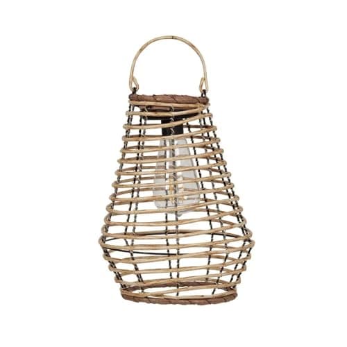 Image of Solar Lantern 'Maris', Natural, Artificial Rattan, 27 x 15 x 15 cm