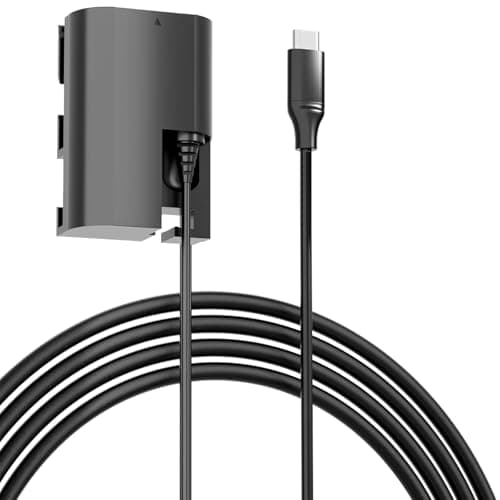 Image of F1TP USB-C to DR-E6 DC Coupler ACK-E6 AC Power Adapter Kit LP-E6 Dummy Battery Compatible with Canon EOS 5DS, 5DS R, 6D 7D 60D 70D 60Da 80D 90D, 5D Mark II III IV, 6D Mark II, 7D Mark IIR R5 R6 R7