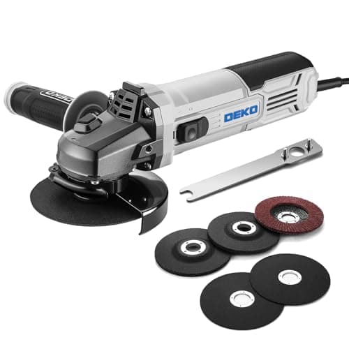 Image of Angle Grinder Electric Power Tool: DEKOPRO 900W 115mm Hand Corded Angle Grinder Power Grinders Tools with Grinding and Cutting Wheel, Disc for Metal, Wood, Hard Case