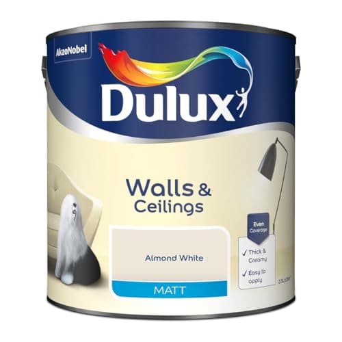 Image of Almond White Walls & Ceilings Matt Emulsion Paint 2.5L – Smooth Creamy Finish, Quick Dry, Low VOC, Easy Application for Interior Walls & Ceilings