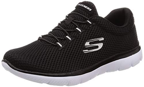 Image of Skechers Women's Summits 12985 Trainers, Black Mesh/ White Trim, 6 UK